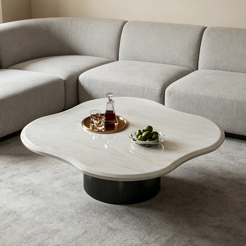 Table basse en marbre Luxury-Style Creative, 13.4" H x 35.4" W x 35.4" D