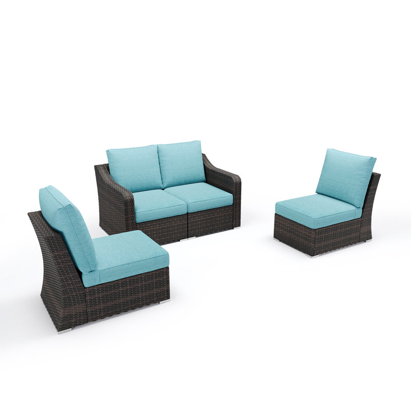  4-Piece Outdoor Furniture Set, Dark Brown, 4