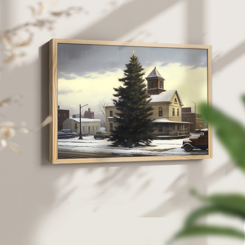 «Chirstmas Art» -CCCLLXXXI-impression encadrée - réarmable, H 8 po x l 10 po, Naturel