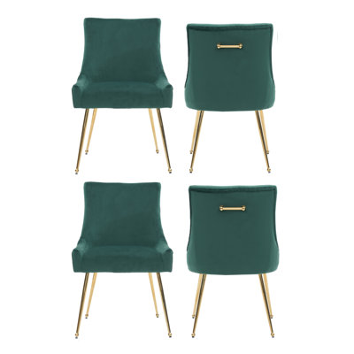 85cm H Tufted Upholstered Metal Upholstered Back Side Chair