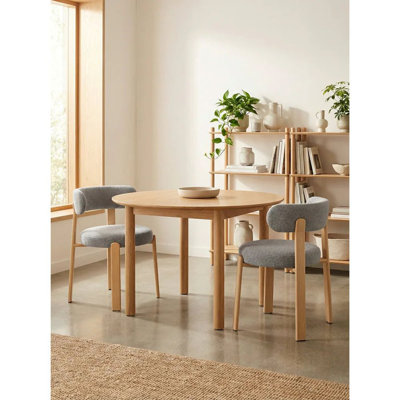 Upholstered Curved Back Wood-look Metal Frame 2pc Dining Chairs