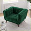 Méridienne Addison Mid-Century - Velours vert foncé | Vert foncé | Velours