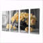 Ensemble d'art mural sur toile jaune et gris avec pivoines rétro-107605674