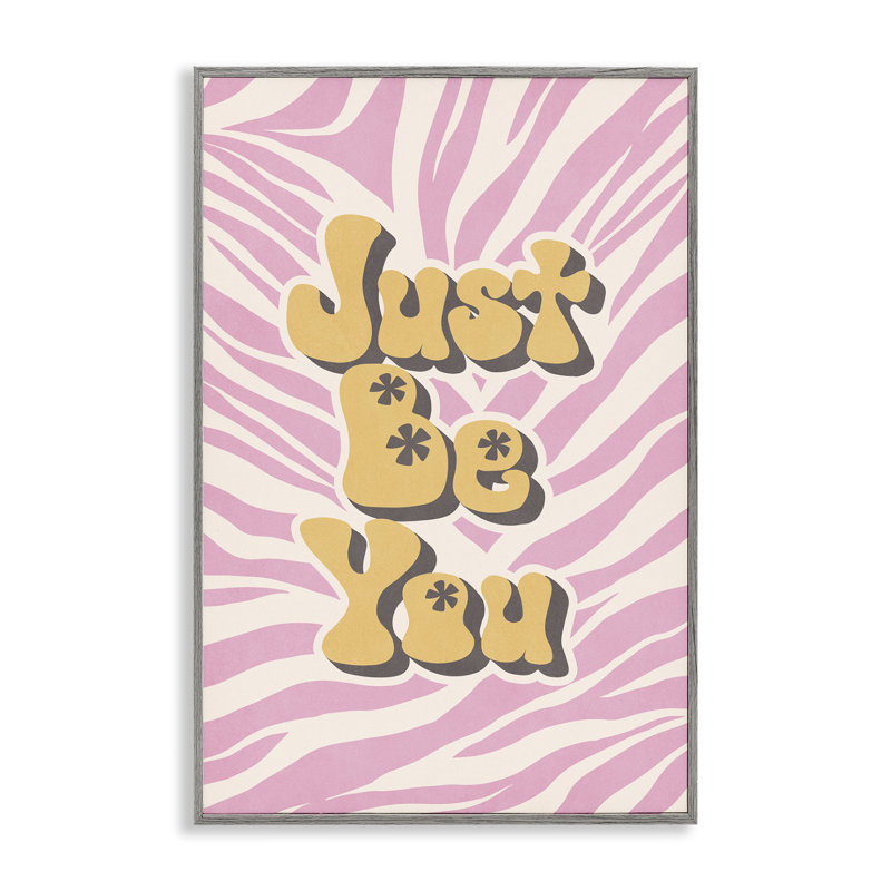 Just Be You on Zebra Black, estampe numérique par Nataly White, H 24 po x l 16 po, Giclée encadrée blanc bord de mer