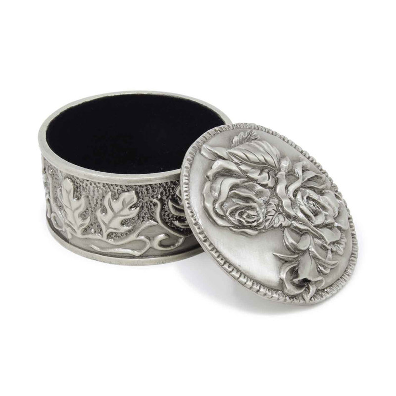 Boîte à bijoux rétro en relief rose
