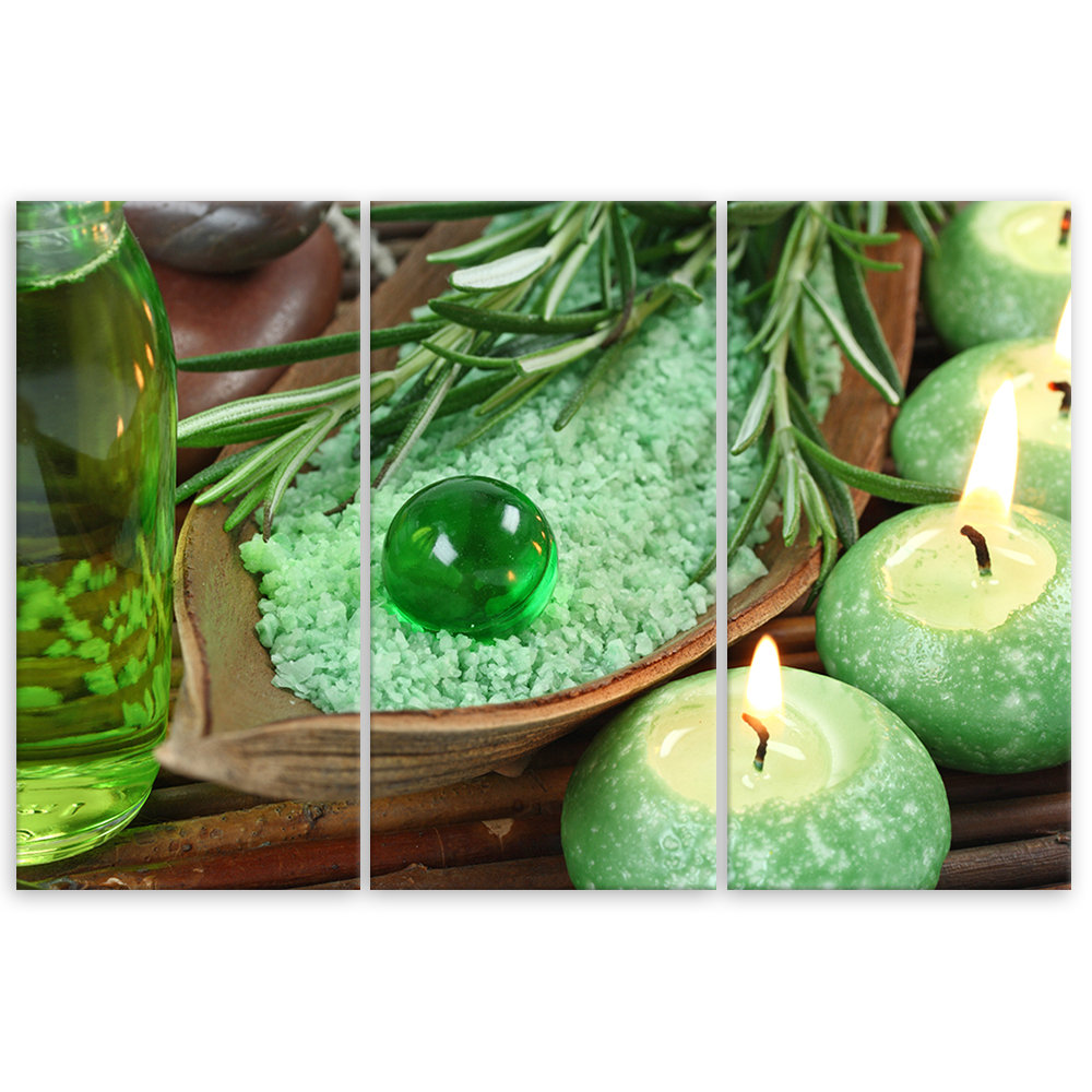 Leinwandbild Green Zen Spa Candle