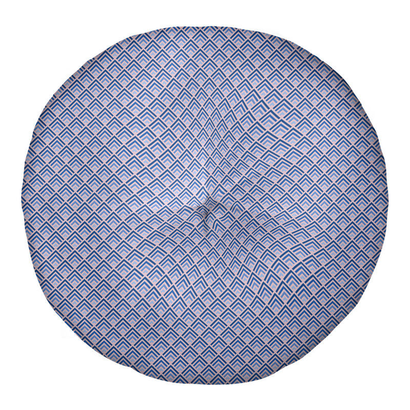 Coussin de sol géométrique Katelyn Elizabeth, 26 po x 26 po, Bleu