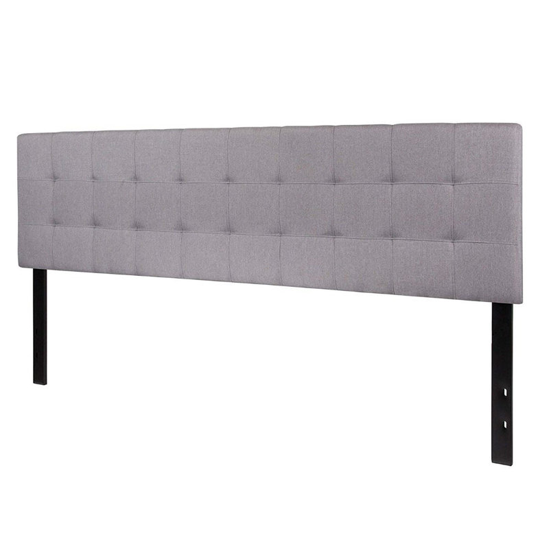 Ciriaca Quilted Tufted Upholstered Headboard, King, Light Gray