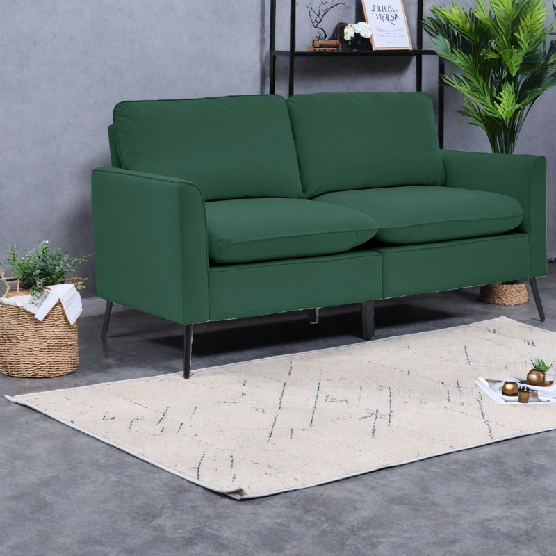 Causeuse compacte en similicuir moderne et confortable pour la maison