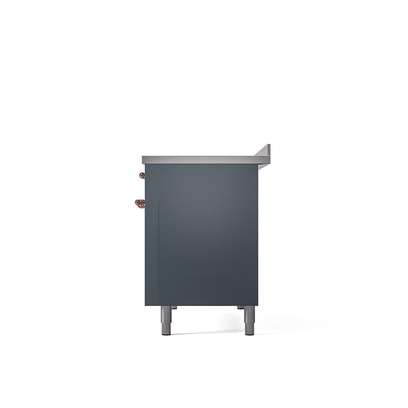 Cuisinière à induction 48 po ILVE Nostalgie II, Gris-bleu / cuivre