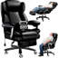 Fauteuil de bureau de 600 lb pour personnes lourdes, chaise de bureau de direction robuste et confortable avec support lombaire réglable, chaise d'ordinateur inclinable à haut dossier, roue en caoutchouc (classique)-1508341496
