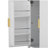 Modern 57.5" Stripe Door Storage Cabinet, 4-Door Sideboard with Back-of-Door Storage Racks & Side Hooks, Adjustable Shelves, MDF Cabinet with Aluminum Handles-569878383