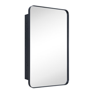 Recessed Framed Medicine Cabinet with Mirror and Adjustable Shelves