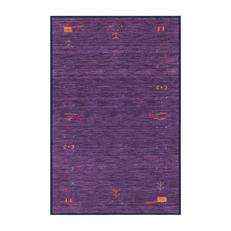 Tapis en violet/rose contemporain, Rectangle 2 pi x 3 pi