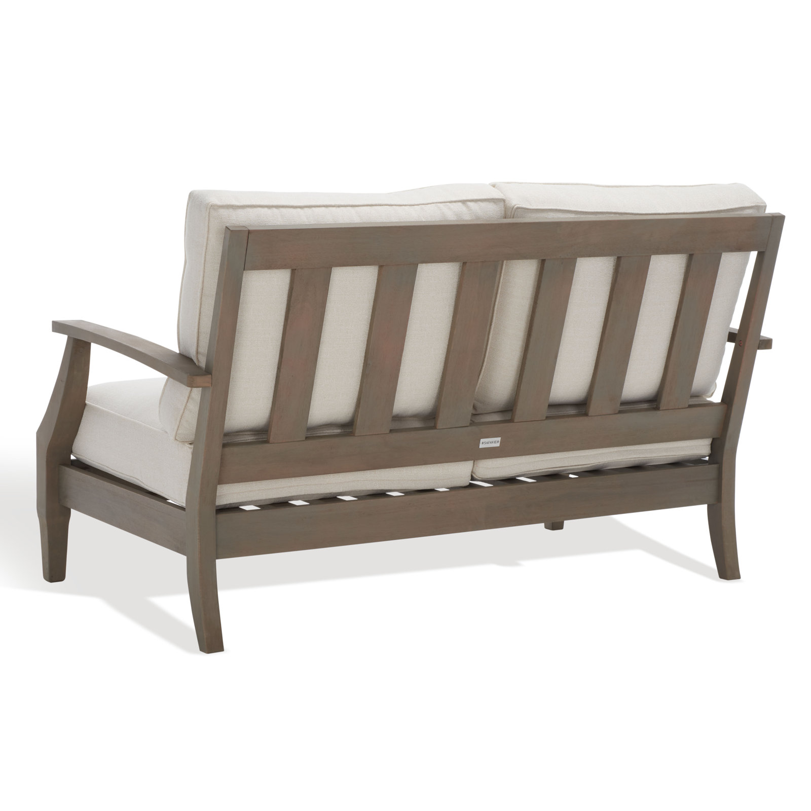 Samya 56" Eucalyptus Patio Loveseat, Light Gray/Beige
