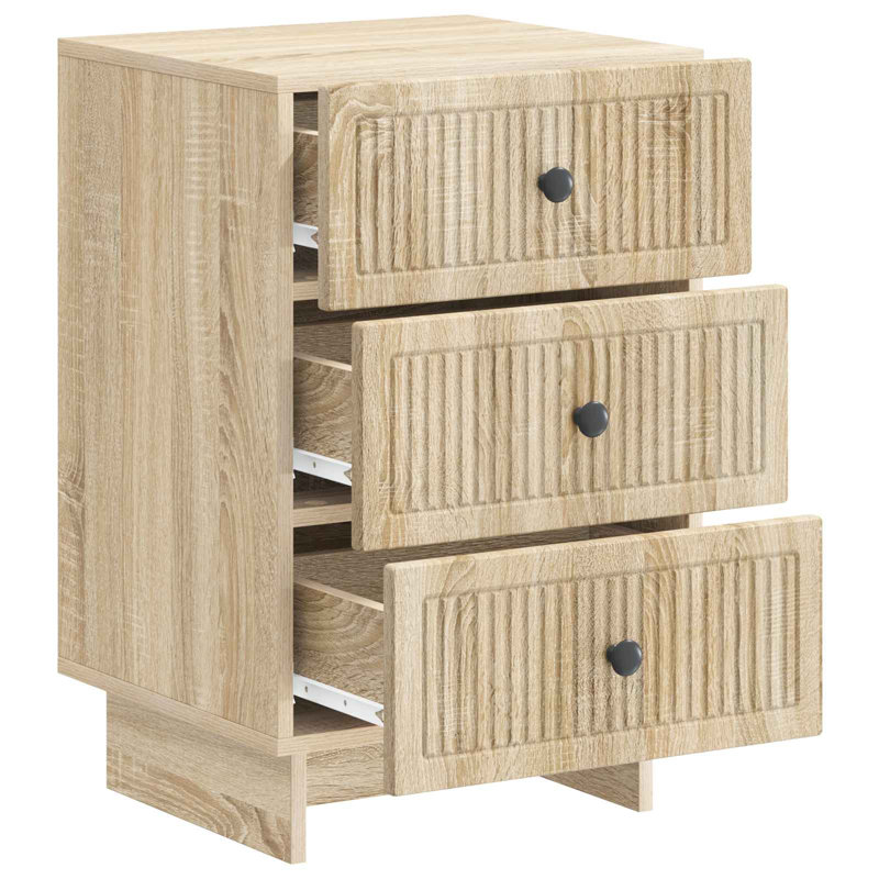 43cm W Manufactured Wood Bedside Table, Sonoma Oak