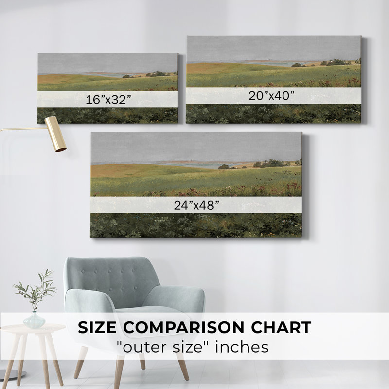 Série paysage - MLXVI - Toile tendue avec châssis - Prêt à accrocher, H 16 po x l 32 po