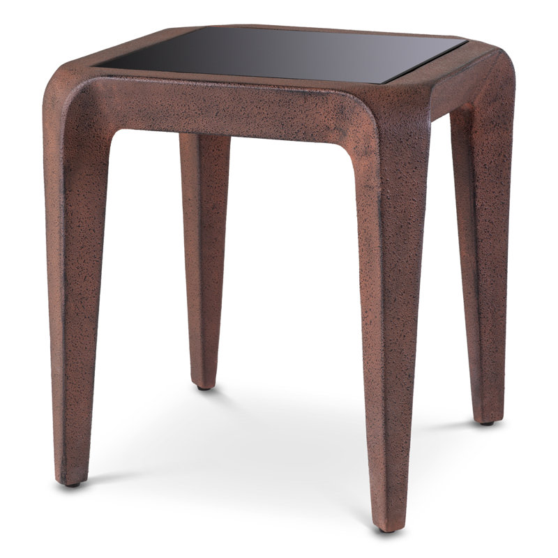 Side Table Quentin Oxidized Look Black Glass