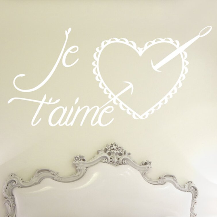 Je Taime Needle and Heart Pillow Wall Sticker
