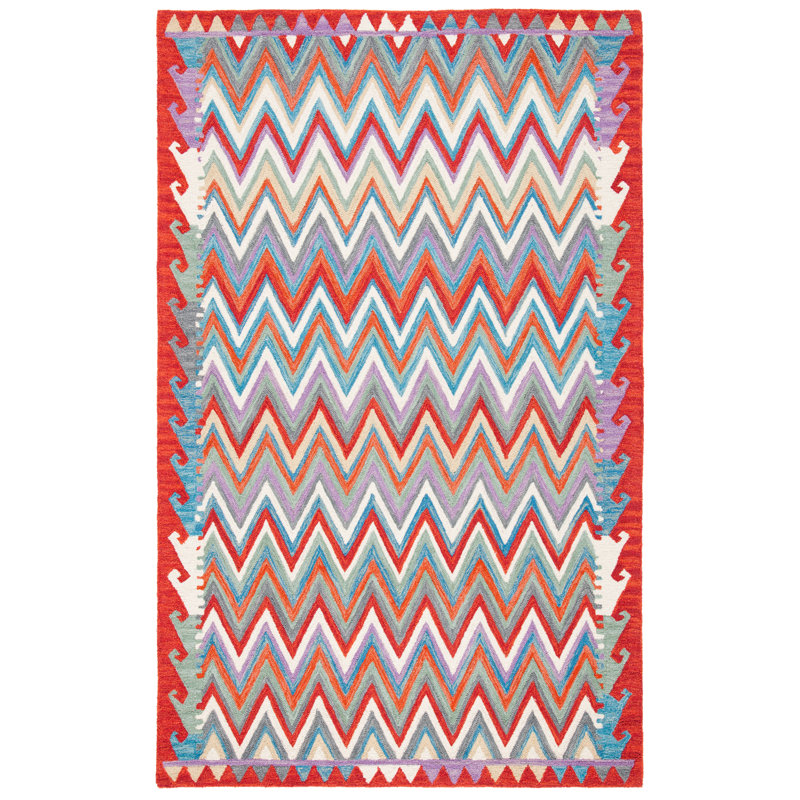 Tapis rouge / ivoire Horwich 405, Rectangle 4 pi x 6 pi