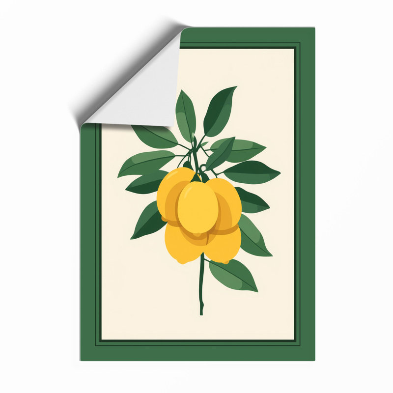Lemon Study Botanical - Framed Print, A2 - 59.4 x 42.0 cm, Unframed