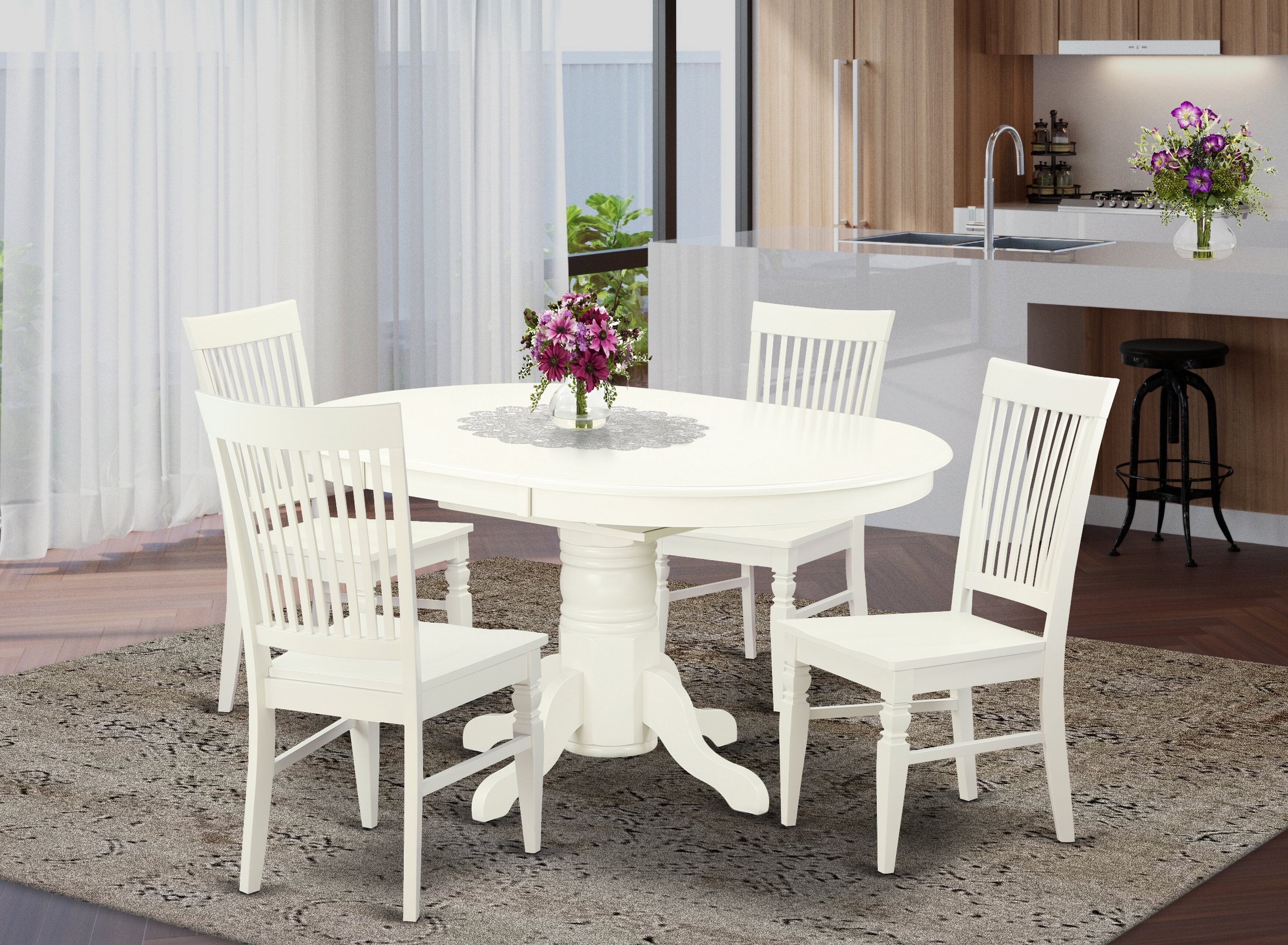 Padiham 5 piece extendable 2025 solid wood dining set