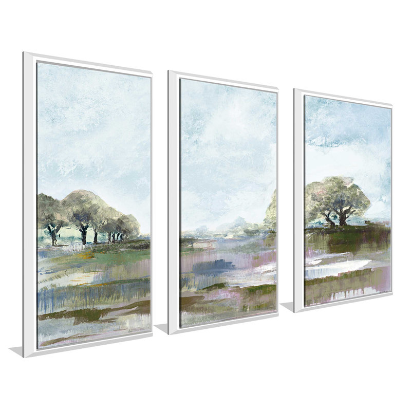 Rusty Blue Sky - peinture sur toile flottante 3 pièces, L 52,5 po x H 33,5 po