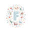 Lettre illustrée F bleue - impression-52820106-52820096-52820097