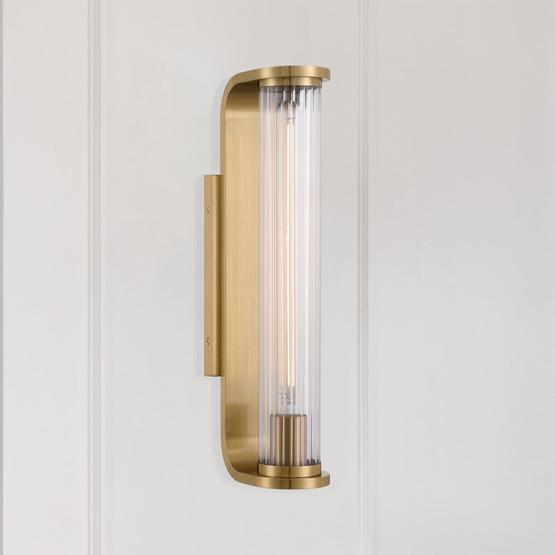 Folmar 1 Light LED Aged Brass Sconce, Gold