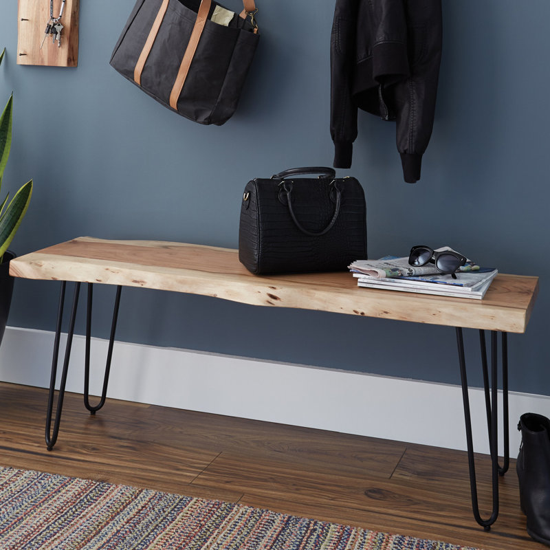 Solid Wood Bench, 45.72cm H x 121.92cm W x 35.56cm D