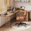 Bureau en coin brun en bois massif en forme de L-108349346-108349344