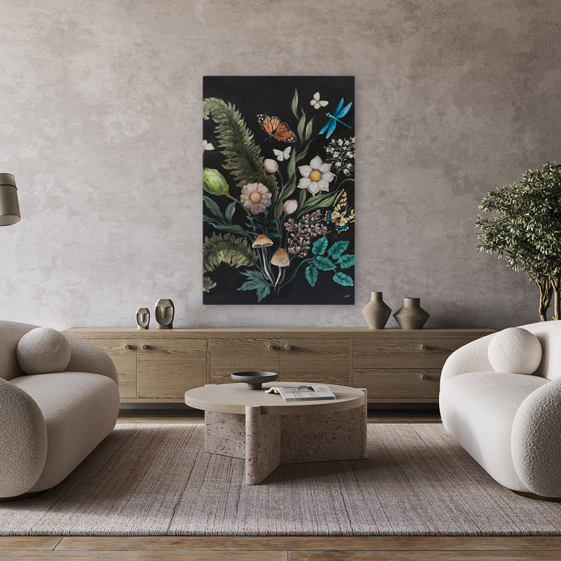 Bohème et éclectique gothique botanique II, H 48 po x l 32 po