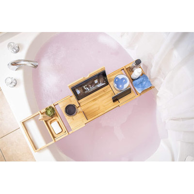 Lawona Freestanding Bamboo Bath Caddy
