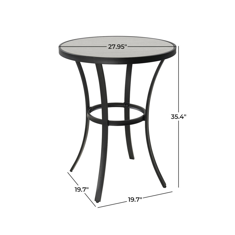 Doolittle Steel Bar Table With Ceramic Tile Top