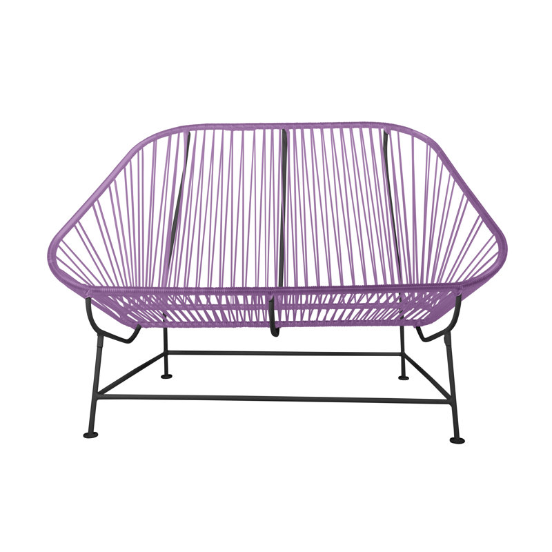 InLove Indoor/Outdoor Handmade Loveseat, Orchid/Black