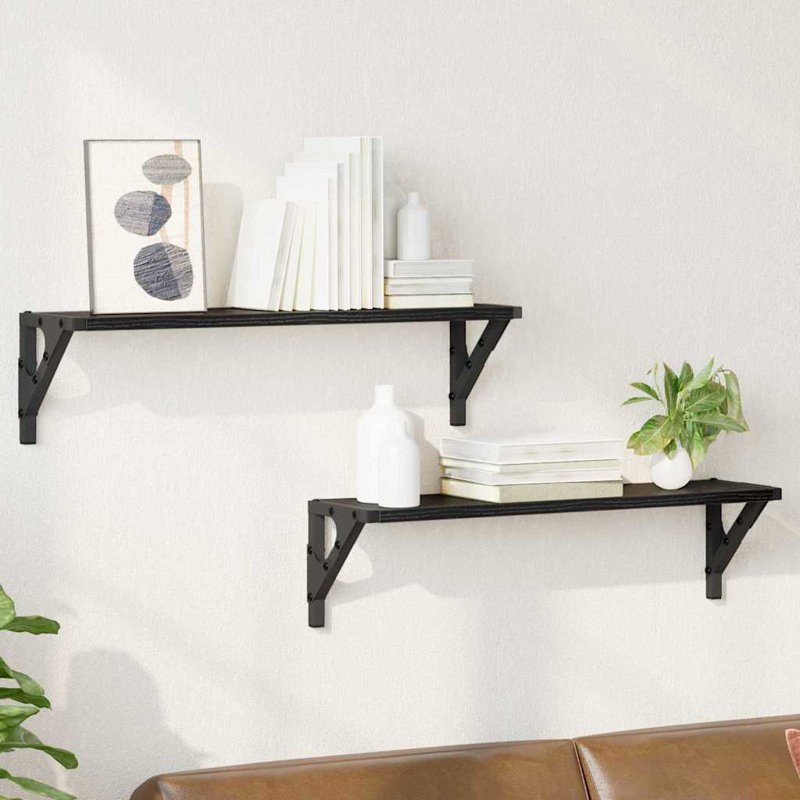 Floating Shelf, 15.5cm H x 60cm W x 15cm D, Black Oak
