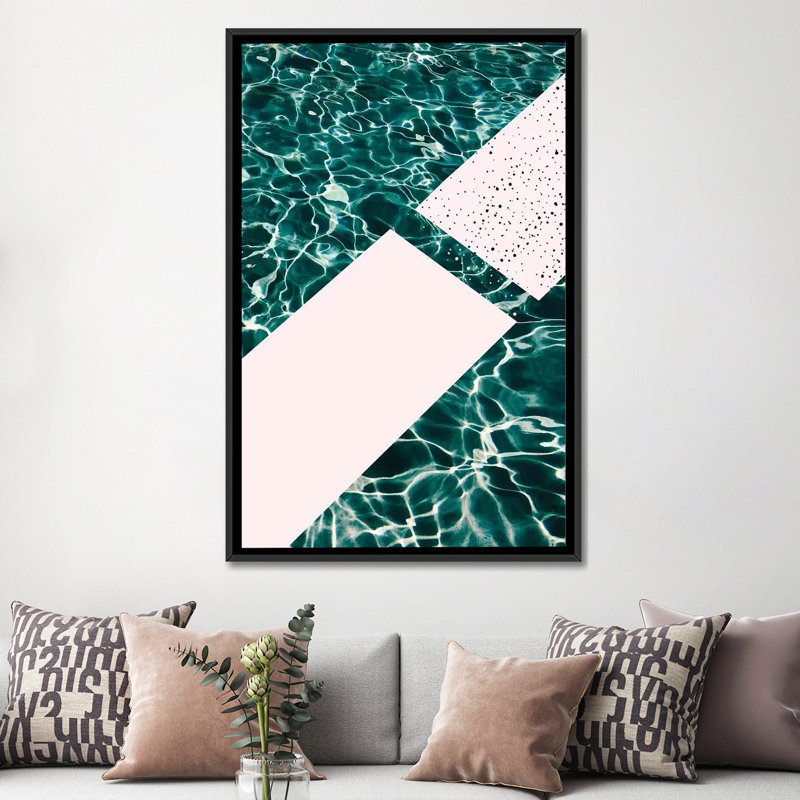 «Jump In!» Impression sur toile, H 60 po x l 40po x P 1,5 po, Toile avec cadre flottant noir, Pas de tapis