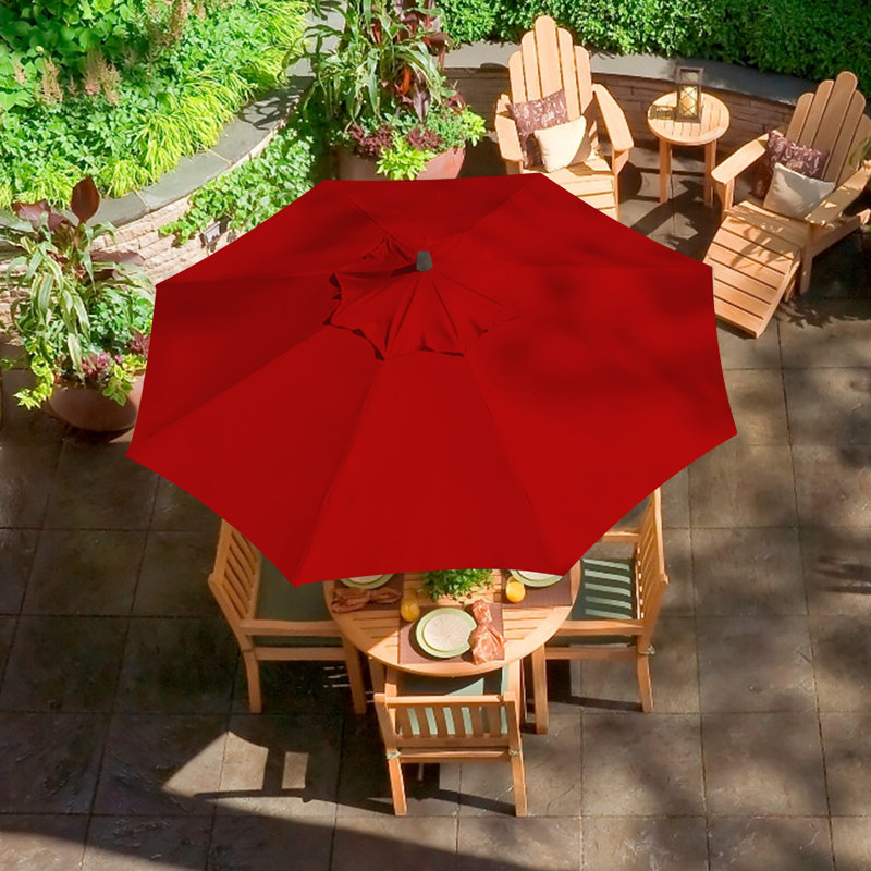 Housse pour parasol de terrasse en tissu 8 pièces Caeleb, Rouge