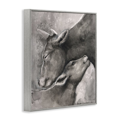 Mother Cow & Calf  Framed Giclee Art by George Dyachenko bk-092