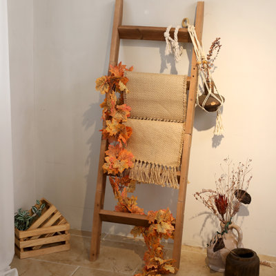 Gracie Oaks 58in Wooden Blanket Ladder