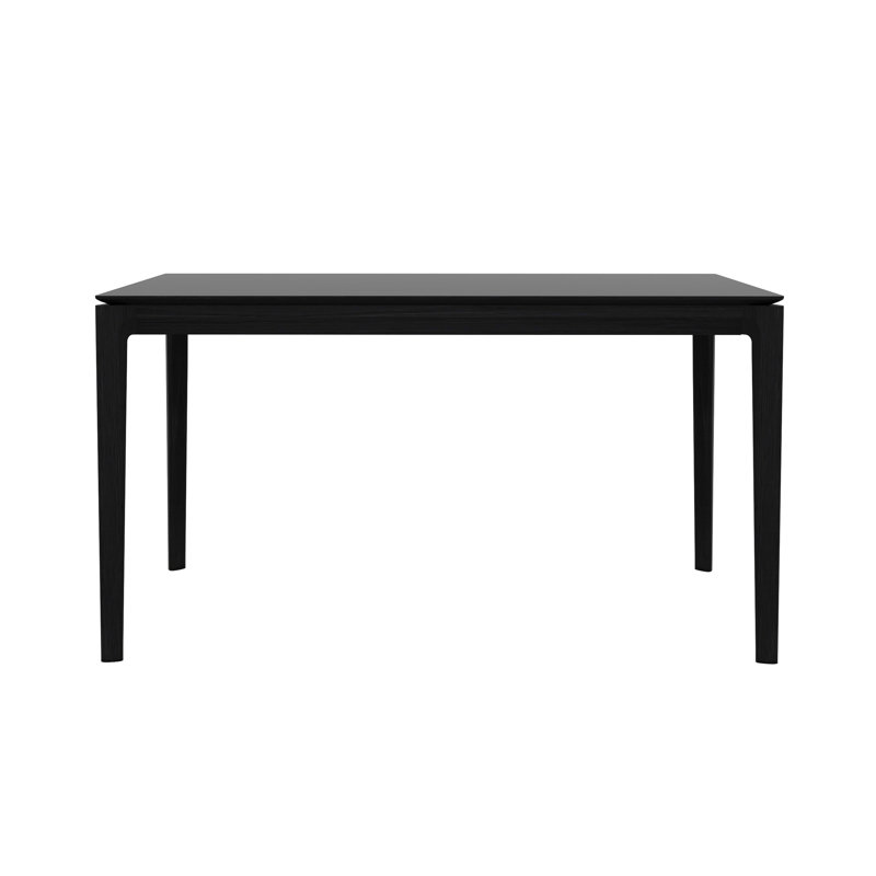 Bok Solid Wood Dining Table, 30"H x 55.5"L x 31.5"W, Black