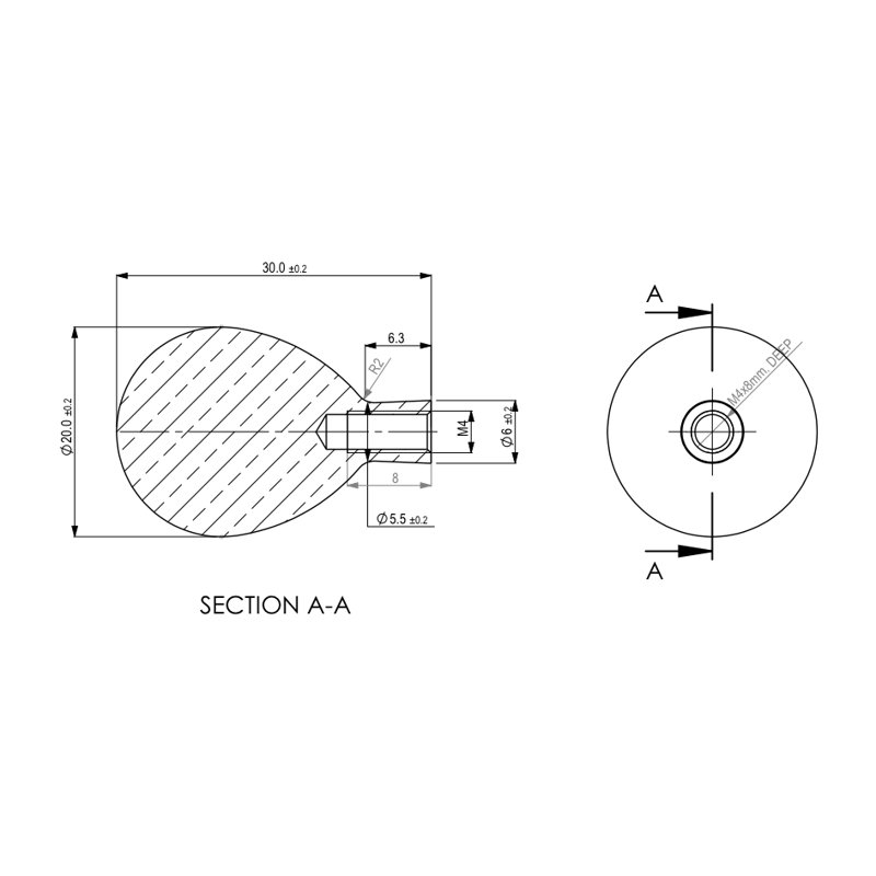 Tari 20mm Diameter Round Knob Multipack, Polished Copper