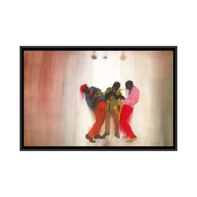 «Noir, brun et beige» par Jim Tanaka, reproduction sur toile, H 40 po x l 60 po x P 1,5 po, Toile avec cadre noir
