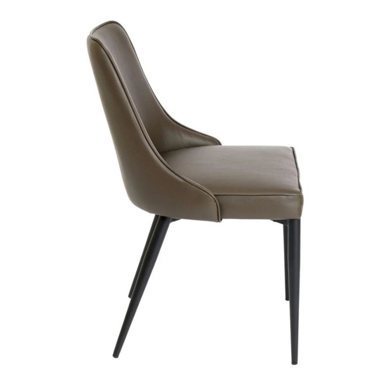 Chaise en cuir Saskatia, Taupe