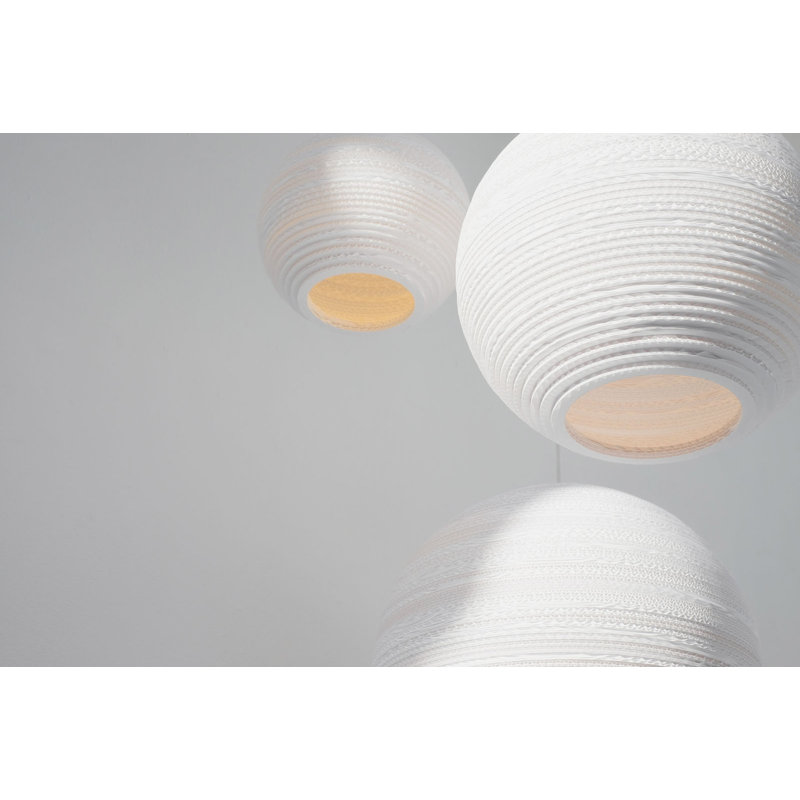 Scraplights Moon 18 Pendant White, 15.5" H x 18" W x 18" D, White, White
