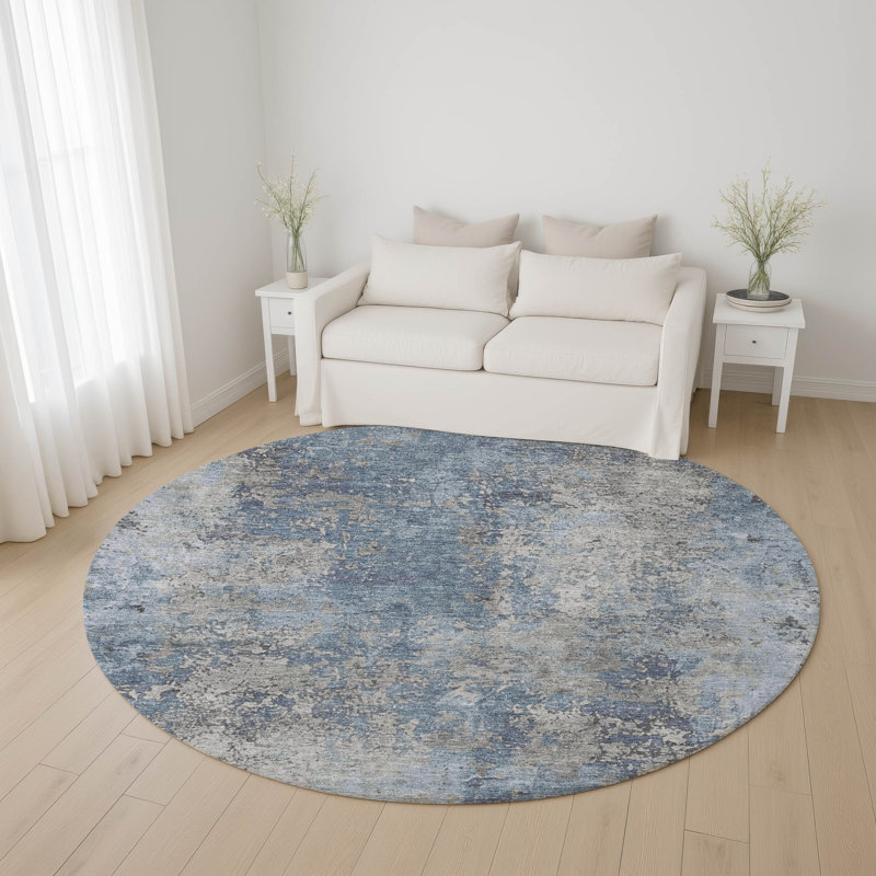 Premium Machine Washable Jacquez AMF1789 Modern Rug, Round 8'