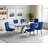 Modern 68.11" Faux Marble Dining Table Set , White Marble Dining Table with Velvet Dining Chairs, Dining Room Table and Chairs Set, Luxury Dining Table Set for Kitchen Dining-975803931-975803911-975803928