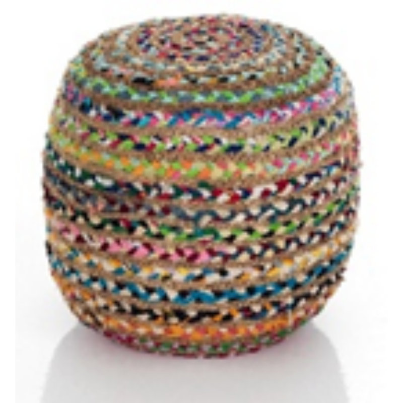 Notker 45cm Wide Round No Pattern Pouffe Ottoman