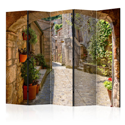 225cm W x 172cm H 5 - Panel Solid Wood Folding Room Divider