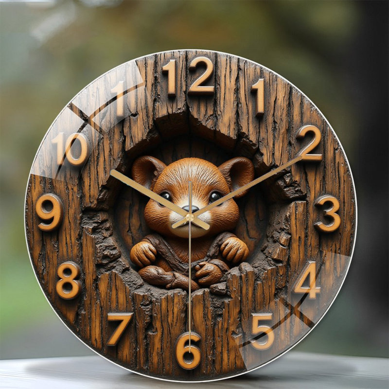 Horloge murale en bois 12 po